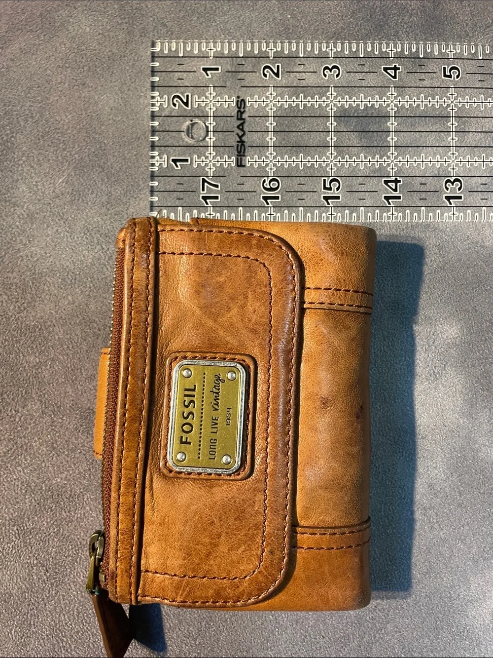 Fossil Tan Leather Wallet | Long Live Vintage